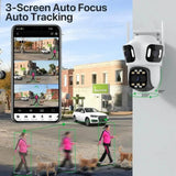 WONSDAR Three Lens Three Screen IP Camera - AI Auto Tracking For Total Security - stepyours.com