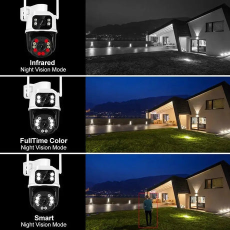 Advanced Dual Lens Outdoor Security Camera Dual Screens