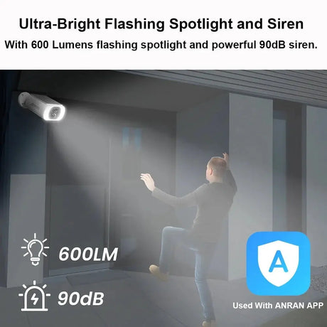 ANRAN C3 Outdoor Solar Security Camera - Battery Powered 3MP Color Night Vision WiFi - stepyours.com