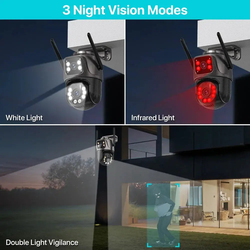 4K 8MP HD WiFi PTZ Camera Outdoor Dual Lens AI Tracking - ESCAPION