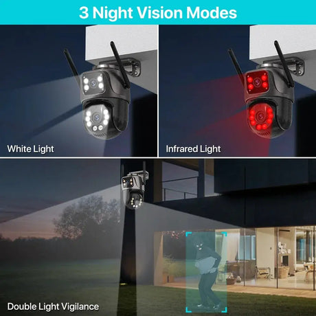 4K 8MP HD WiFi PTZ Camera Outdoor Dual Lens AI Tracking - ESCAPION
