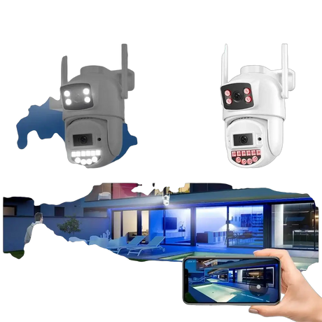 8MP 4K PTZ WiFi Camera - Dual Lens With Dual Screen AI Tracking Surveillance - stepyours.com