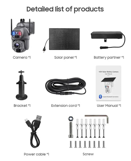SHIWOJIA Solar 4G Security Camera With 360 Night Vision And 36X Zoom - stepyours.com