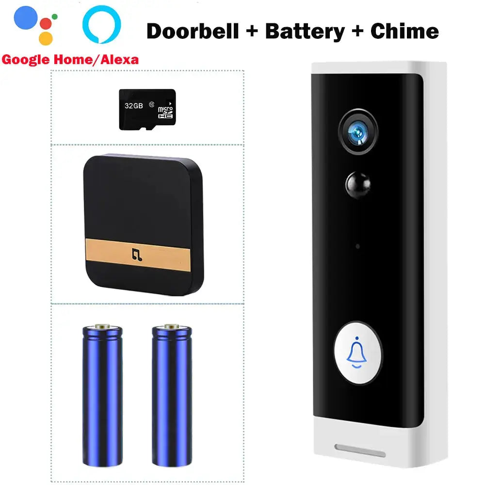 Tuya WIFI Doorbell 1080P Wireless Security Camera DC AC Battery Powered Smart Home Monitor With Alexa Google Door bell Camera by stepyours.com