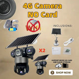 2 Pack Outdoor Security Camera System - 15MP Triple Lens 4G Solar Auto Tracking - stepyours.com