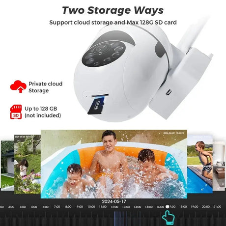 4MP Outdoor WiFi Camera PTZ 2K HD AI Auto Tracking Night Vision - stepyours.com