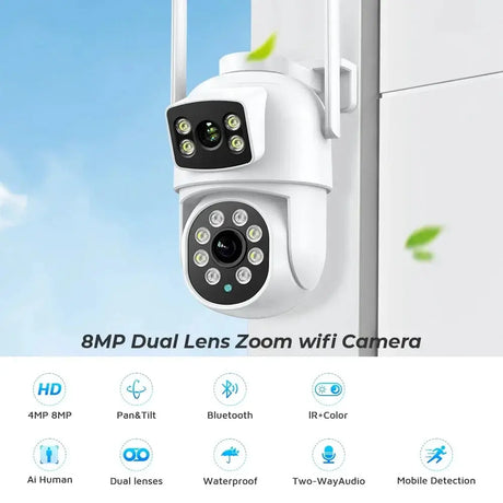 BESDER O-Kam Pro - Dual Screen 4K Outdoor PTZ WiFi Camera With Human Detection by stepyours.com