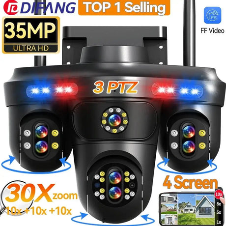 Difang 5MP WiFi IP Camera Outdoor PTZ 10x Zoom Auto Tracking CCTV - stepyours.com