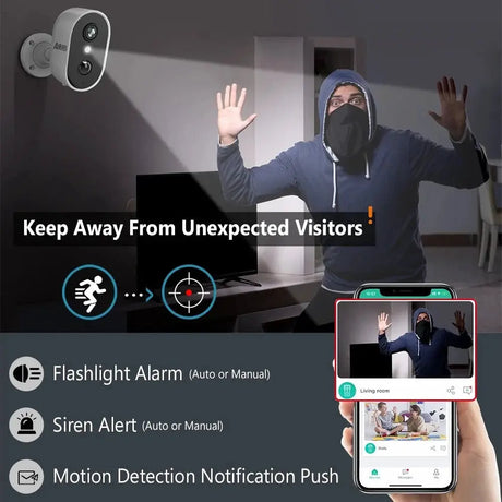 ANRAN C2 2K Battery Wireless Security Camera - 2.4G WiFi IP65 Weatherproof - stepyours.com
