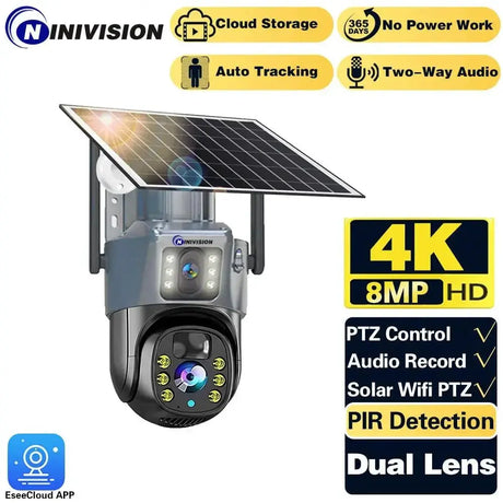 AI Powered Solar Security Camera With Color Night Vision