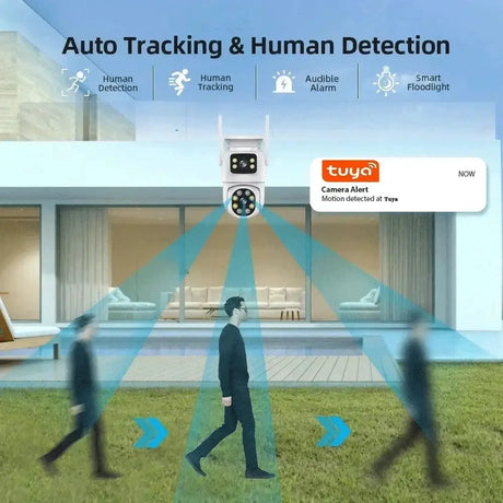 8MP Tuya WiFi PTZ Outdoor Security Camera With AI Auto Tracking Alexa ONVIF - stepyours.com