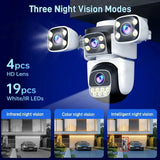 Outdoor WiFi PTZ CCTV Camera With 5X Zoom Four Lens Night Vision - stepyours.com