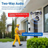 Outdoor WiFi PTZ CCTV Camera With 5X Zoom Four Lens Night Vision - stepyours.com