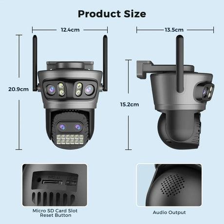 20MP Outdoors WiFi PTZ Security Camera - AI Human Detection and 10X Zoom Hooks by stepyours.com