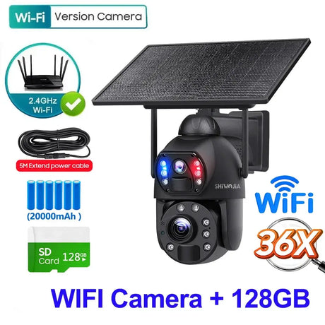 SHIWOJIA Solar 4G Security Camera With 360 Night Vision And 36X Zoom by stepyours.com