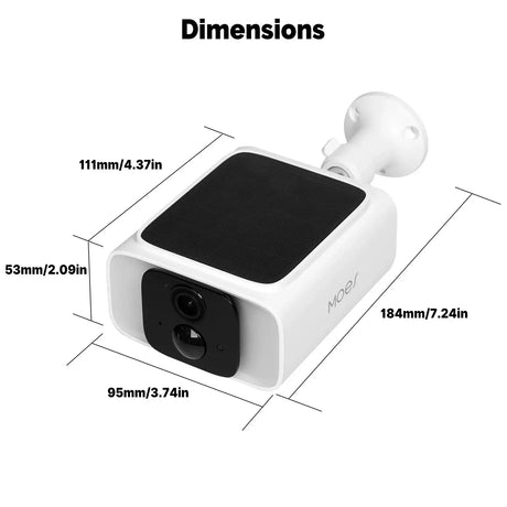 MOES Solar Powered WiFi Security Camera 4MP IP65 Waterproof Alexa Google Home - stepyours.com