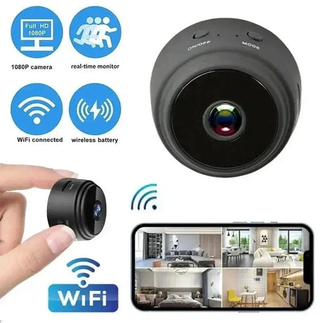 A9 HD WiFi Mini Surveillance Camera - 1080P Wireless Home Security.Add Hooks - stepyours.com