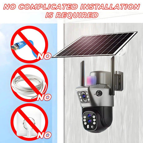 4G Solar Camera Outdoor 6K 12MP Tri Lens Night Vision IP PTZ Surveillance Pro - stepyours.com