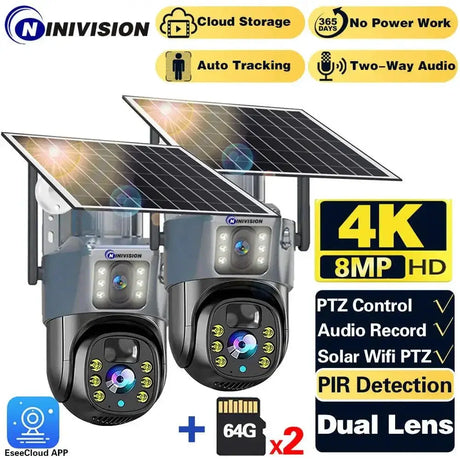 AI Powered Solar Security Camera With Color Night Vision