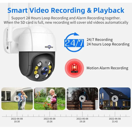 Hiseeu 4K 8MP Smart Wifi PTZ Camera With 5x Zoom AI Human Detection ONVIF - stepyours.com