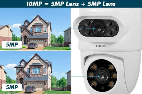 Fuers 5K 10MP Dual Lens IP Camera - Auto Tracking Tuya Smart WiFi CCTV - stepyours.com