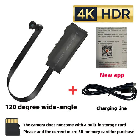 Supports HD 4K WiFi Mini Camera, Remote Viewing, Motion Detection, Loop Storage, DIY Wireless Home Nanny Style Mini Camera