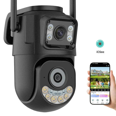 External WiFi PTZ Camera Dual Lens - Outdoor 2.4Ghz And 5Ghz WiFi Auto Tracking - stepyours.com