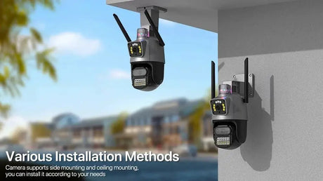 Outdoor WiFi PTZ Camera 8MP Dual - Lens 4K AI Tracking Dual Screen Night Vision - stepyours.com