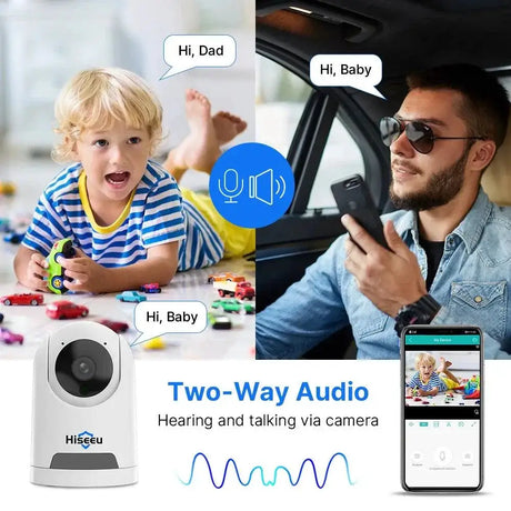 Hiseeu 2K 4MP Smart WiFi PTZ Security Camera AI Tracking
