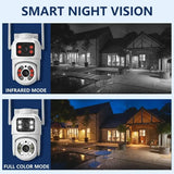4MP Outdoor IP66 Dual Lens WiFi PTZ Camera With Smart Motion Detection - stepyours.com