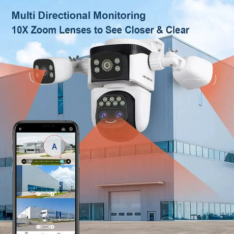 LS VISION 20MP Outdoor WiFi Security Camera With 4 Lenses 10X Zoom Auto Tracking - stepyours.com