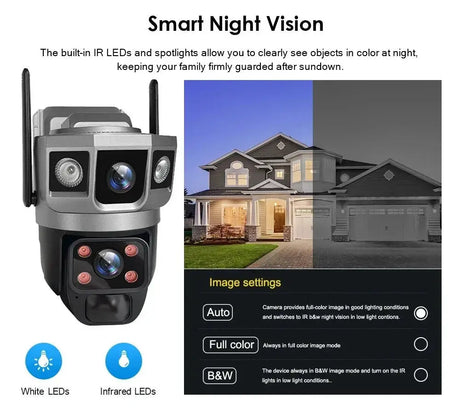 V380 Pro Solar Wifi Outdoor PTZ Dual Lens Camera Auto Tracking Hooks - stepyours.com