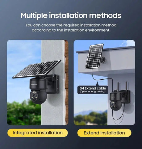 Shiwojia 4G Sim Solar Camera With WiFi 6W Dual Lens 12X Zoom