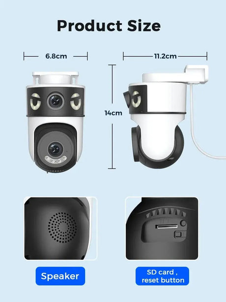 O - KAM 10MP Dual Lens PTZ WiFi Camera - AI Humanoid Detection and Auto Tracking - stepyours.com