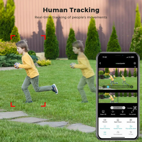 20MP Outdoors WiFi PTZ Security Camera - AI Human Detection and 10X Zoom Hooks by stepyours.com