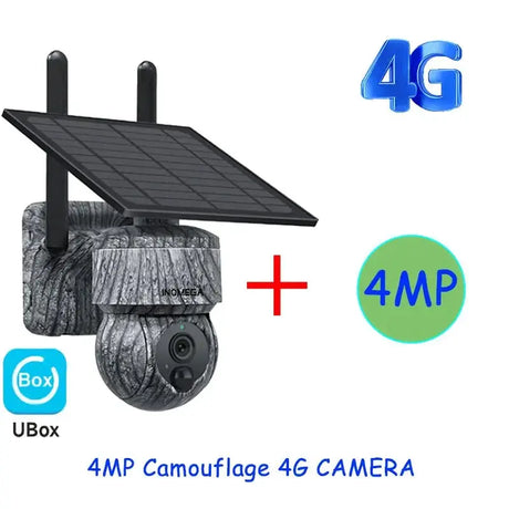 INQMEGA Solar PTZ Camera 5MP 4MP Wireless 4G SIM Outdoor Use