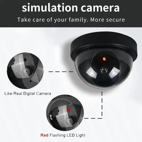 Dummy Security Camera Red LED Light For Home Safety