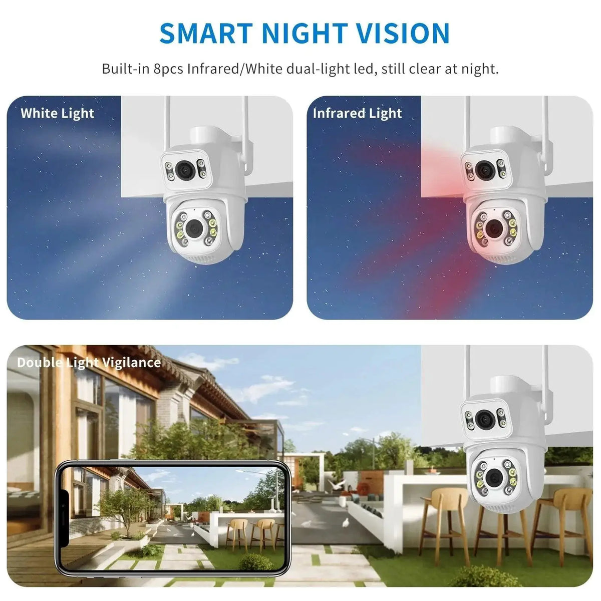 6MP Dual Lens PTZ WiFi Camera With AI Tracking Security