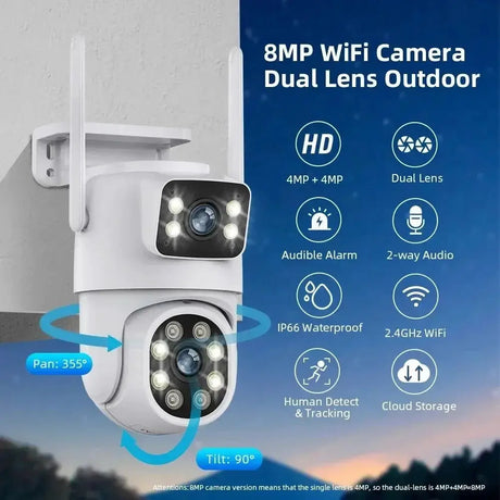 8MP Tuya WiFi PTZ Outdoor Security Camera With AI Auto Tracking Alexa ONVIF - stepyours.com