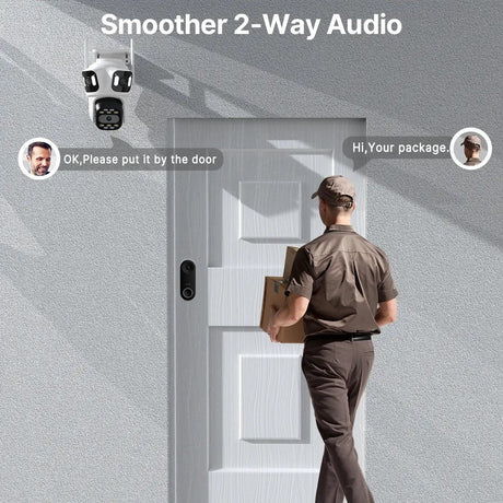 Three Lens PTZ IP Camera Outdoor HD WiFi Security Auto Tracking CCTV Hooks - stepyours.com