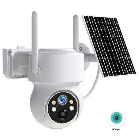 WiFi PTZ Solar Outdoor Camera 3MP 355 Pan 90 Tilt With iCsee App - stepyours.com