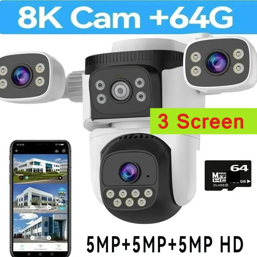 Outdoor WiFi PTZ CCTV Camera With 5X Zoom Four Lens Night Vision - stepyours.com