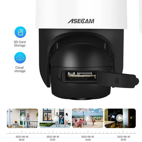 ASECAM 8MP 4K PTZ IP Camera Outdoor - AI Face Detection PoE Security Camera - stepyours.com