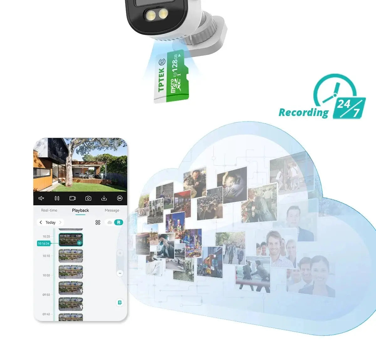 TPTEK 3MP WiFi Outdoor Bullet Camera - AI Human Detection, IP66 Weatherproof - stepyours.com
