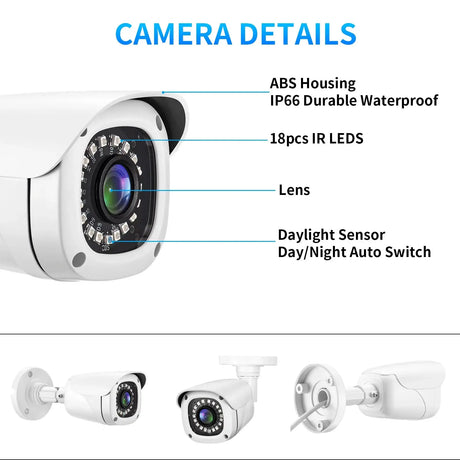 Gadinan 5MP AHD Outdoor Bullet Camera With Wired Coax HD Night Vision - stepyours.com
