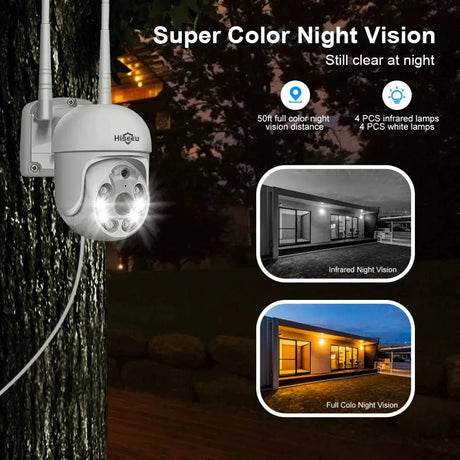 5MP Outdoor WiFi PTZ Camera With 5X Digital Zoom P2P CCTV Hiseeu Compatible - stepyours.com