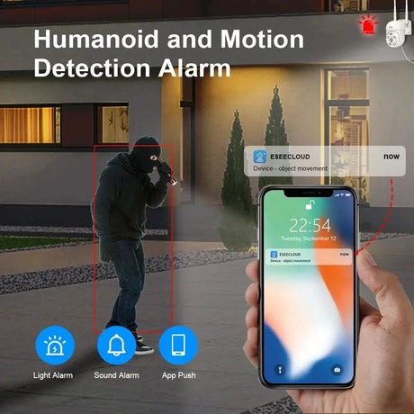 5MP Outdoor WiFi PTZ Camera With 5X Digital Zoom P2P CCTV Hiseeu Compatible - stepyours.com