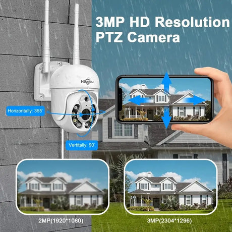 5MP Outdoor WiFi PTZ Camera With 5X Digital Zoom P2P CCTV Hiseeu Compatible - stepyours.com