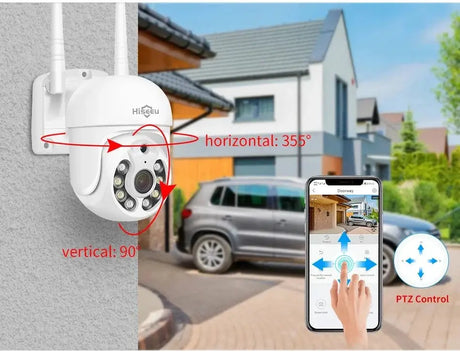 5MP Outdoor WiFi PTZ Camera With 5X Digital Zoom P2P CCTV Hiseeu Compatible - stepyours.com