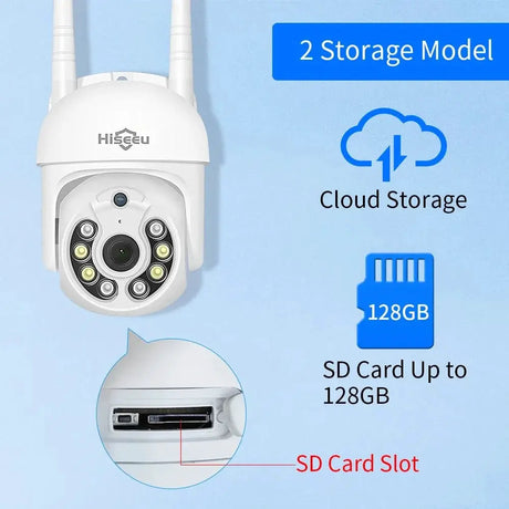 5MP Outdoor WiFi PTZ Camera With 5X Digital Zoom P2P CCTV Hiseeu Compatible - stepyours.com